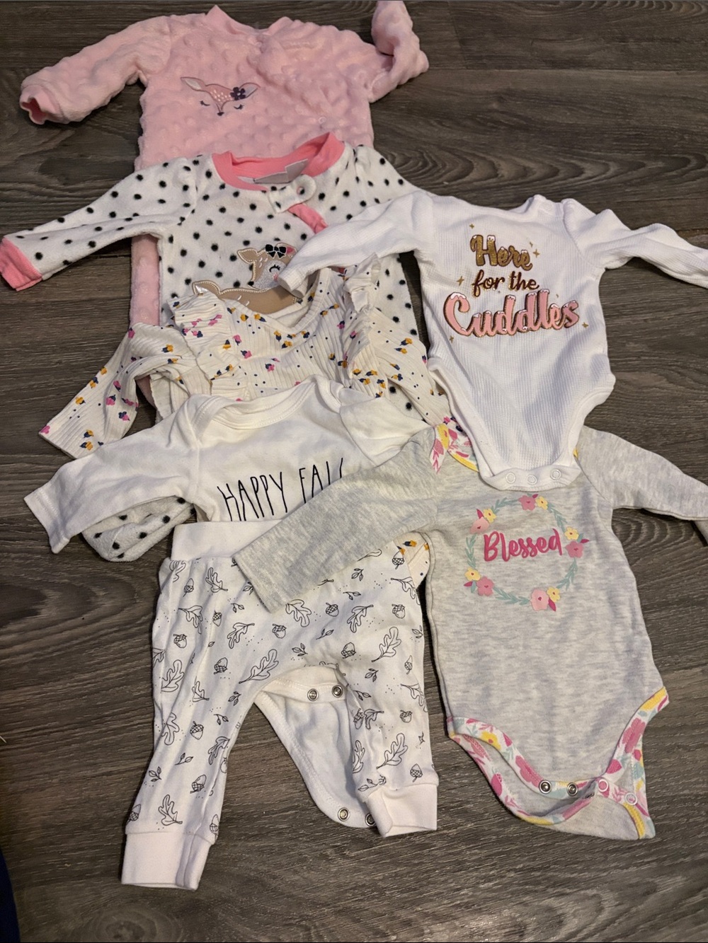Target Pink and White Baby Footie Pajama Bundle - Mixed Prints